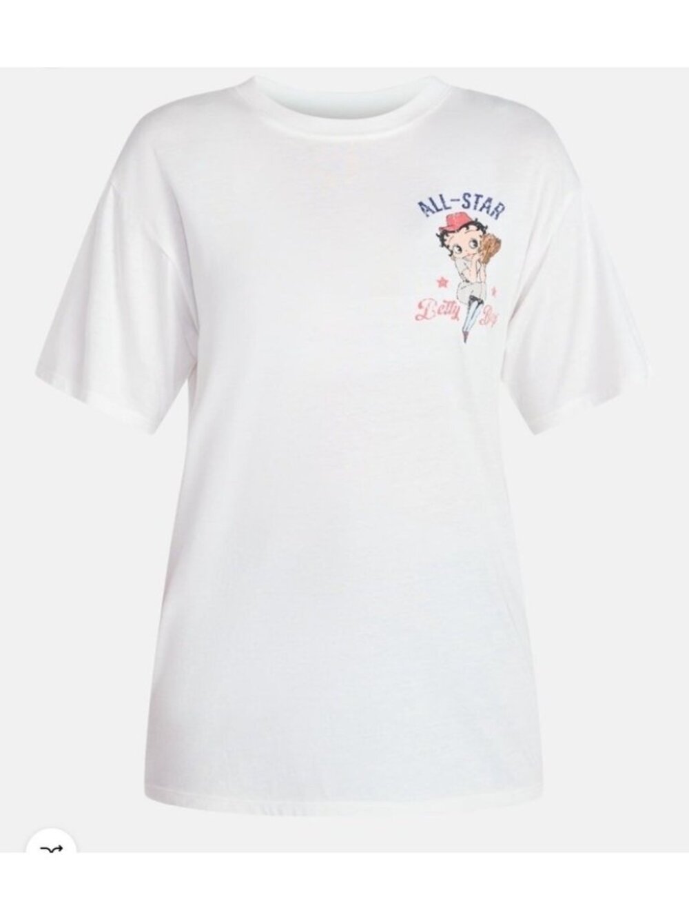 Betty Boop Women's Americana Front Back Graphic Tee with Short Sleeves Sizes XXS